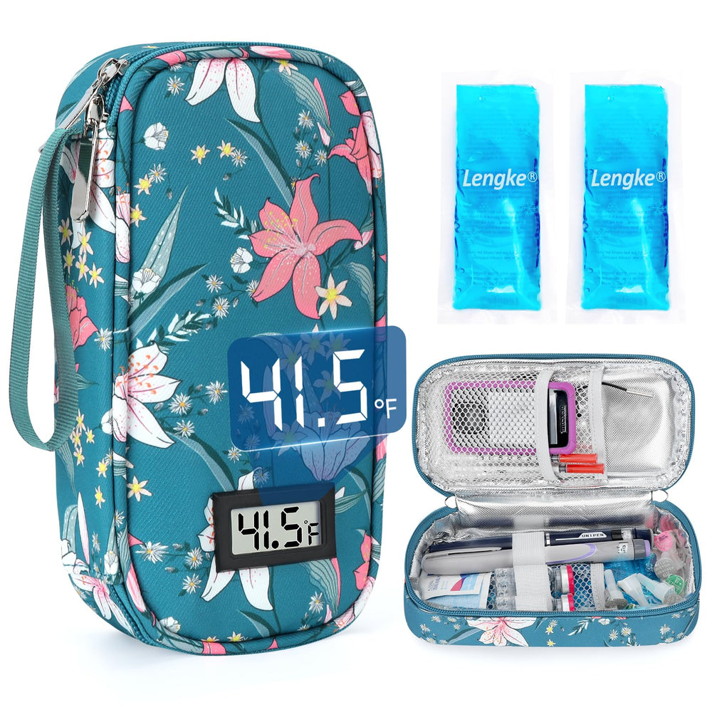 YOUSHARES insulin cooler case exterior view shows sturdy Oxford fabric for travel.