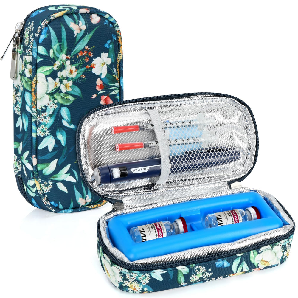 YOUSHARES insulin vials cooler case outer view, portable travel storage for diabetic supplies.