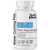 Youth & Tonic Water Cutting Pills bottle front for convenient temporary water support.