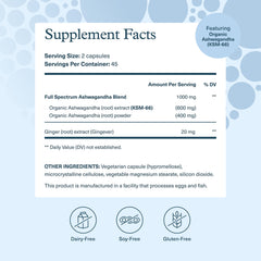 Youtheory Ashwagandha vegetarian capsules arranged for daily use