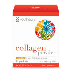 Youtheory collagen powder vanilla tub packaging for daily convenience