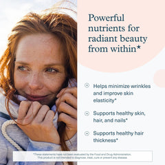 Bottle label highlights Verisol collagen and vitamins C and B for wellness