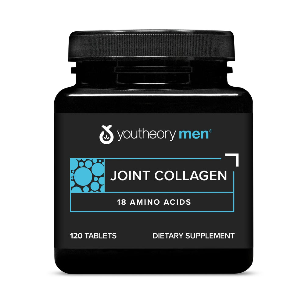 Youtheory Men’s Joint Collagen bottle for easy daily use and intake.