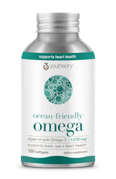 Youtheory Ocean-Friendly Omega softgels close-up for heart and brain support