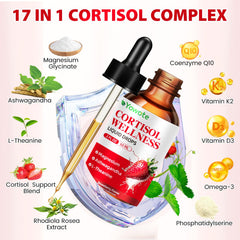 YOWOTE cortisol strawberry flavor drops ready for sublingual use.