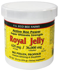 YS Eco Bee Farms Bee Pollen Honey Mix jar for natural energy addition