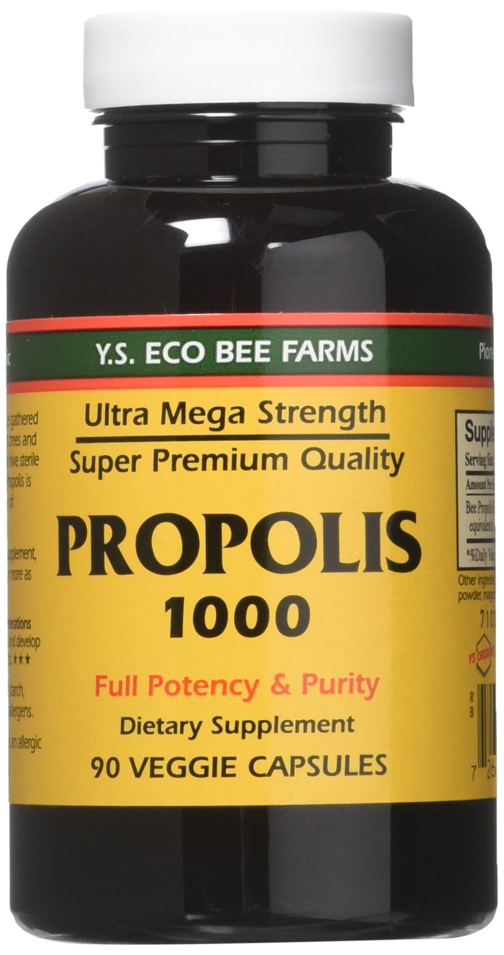 YS Eco Bee Farms Propolis 1000 bottle front view for daily wellness routine
