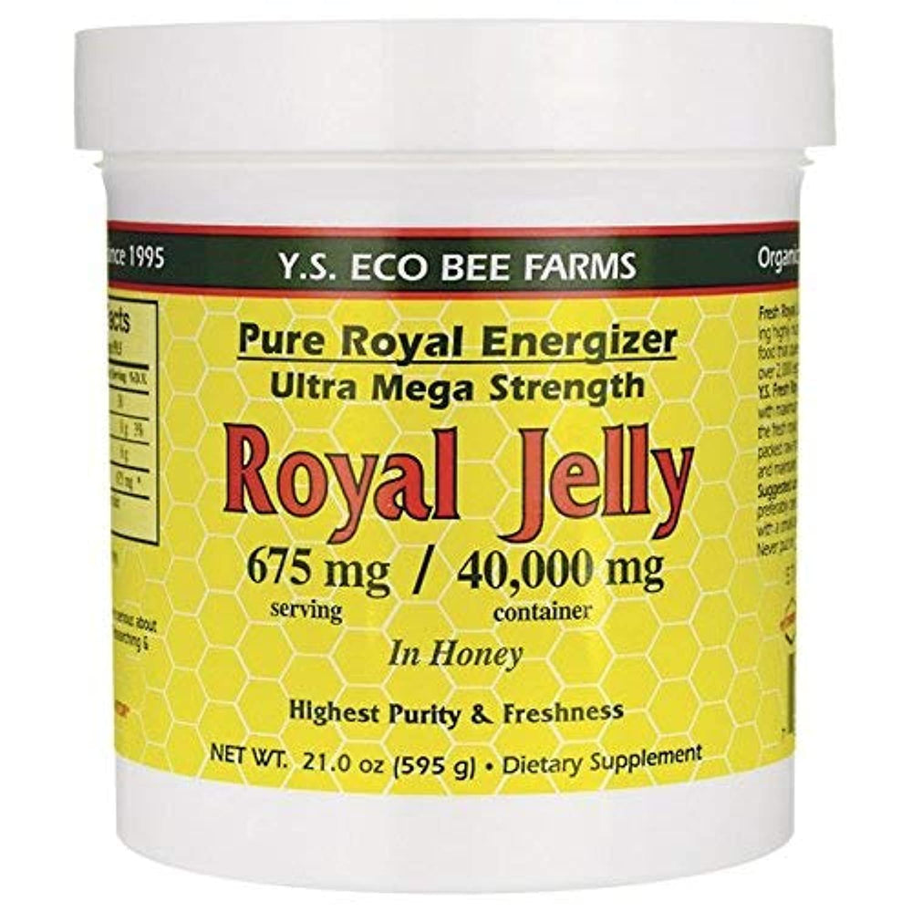 YS Royal Jelly/Honey Bee ultra strength jar shows thick gel ideal for daily use