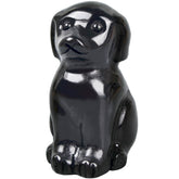 Ytbeoxk obsidian dog crystal sculpture, compact guardian for home and desk.