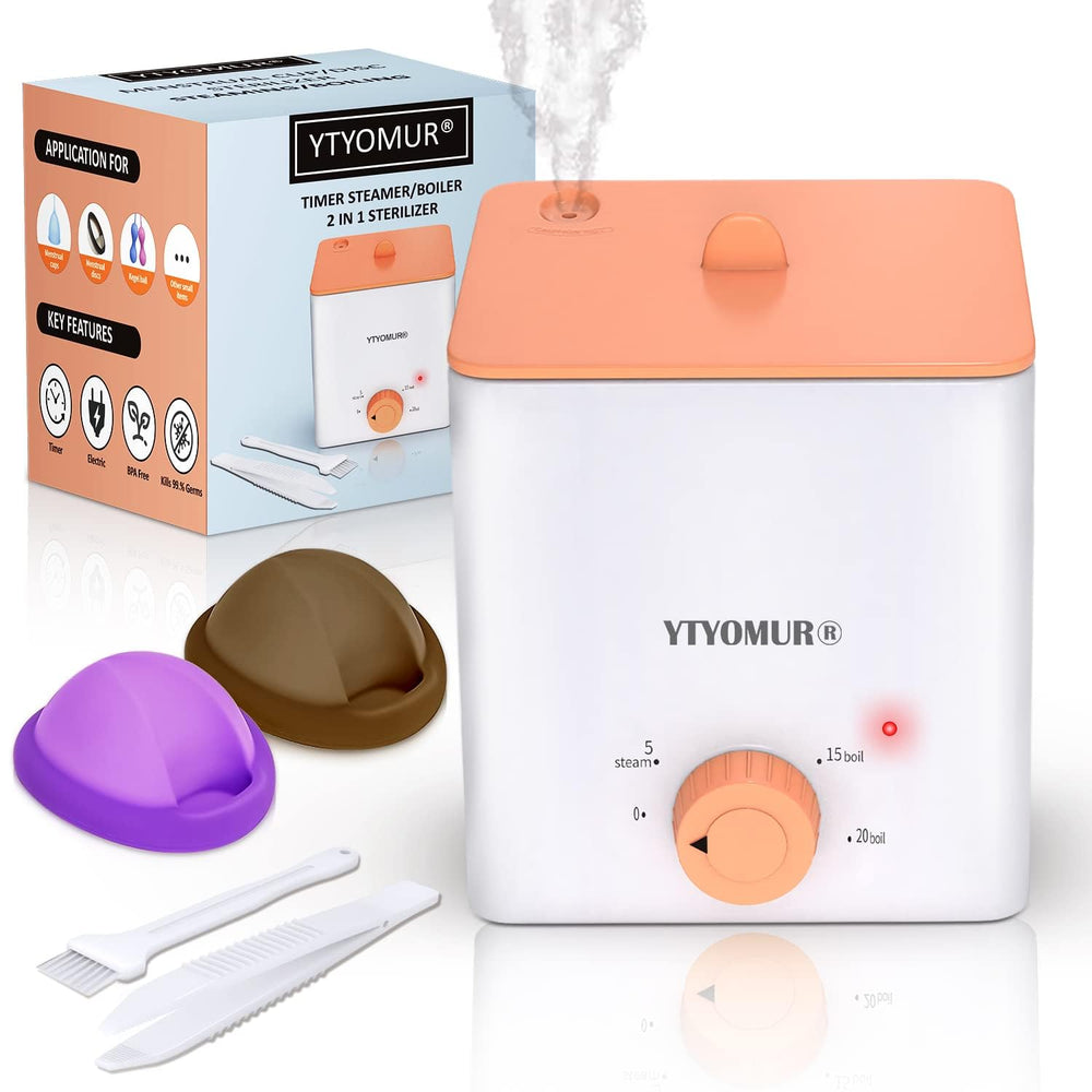 YTYOMUR menstrual disc sterilizer front view showing compact design for quick cleaning.