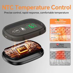 YUHUO knee massager in 3D fit with straps secured.
