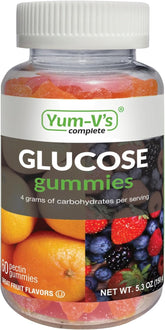 YUM-V'S Glucose Gummies orange flavor bottle for quick energy on the go