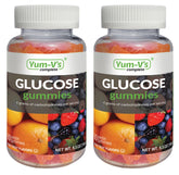 YUM-V'S glucose gummies orange bottle ideal for quick energy on the go