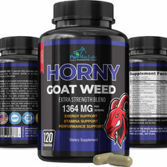 YUMMYVITE Horny Goat Weed bottle shows daily vitality support for men and women
