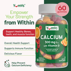 YUM-V'S Raspberry flavored gummies for tasty bone health support