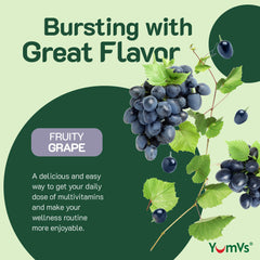 YUM-V'S Iron Gummies on a spoon ready for a tasty vitamin routine.