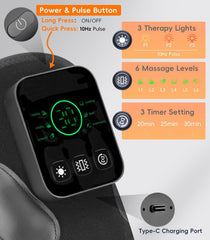 YUQBLITTY knee massager with 3-in-1 design and adjustable straps for a universal fit.