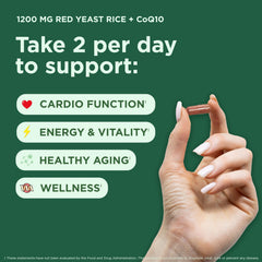 Close-up of Yuve label showing CoQ10 integration for heart health synergy.