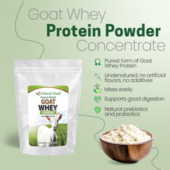Z Natural Foods Goat Whey Protein packaging label—high purity undenatured whey from pasture-raised goats