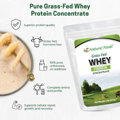 Z Natural Foods label highlights single-ingredient unflavored whey