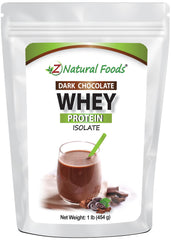 Z Natural Foods Whey Protein Isolate dark chocolate packaging with zero sugar, ideal for post workout shakes