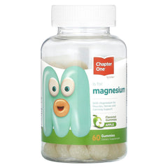 Zahler front packaging of Chapter One Magnesium Gummies showing bottle and label, clear benefits