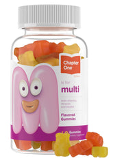 Zahler Chapter One kids gummy bottle closeup with fruity flavors and chewable texture