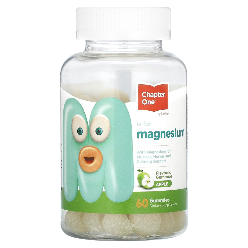 Zahler Chapter One magnesium gummies front label with apple flavor for calm support
