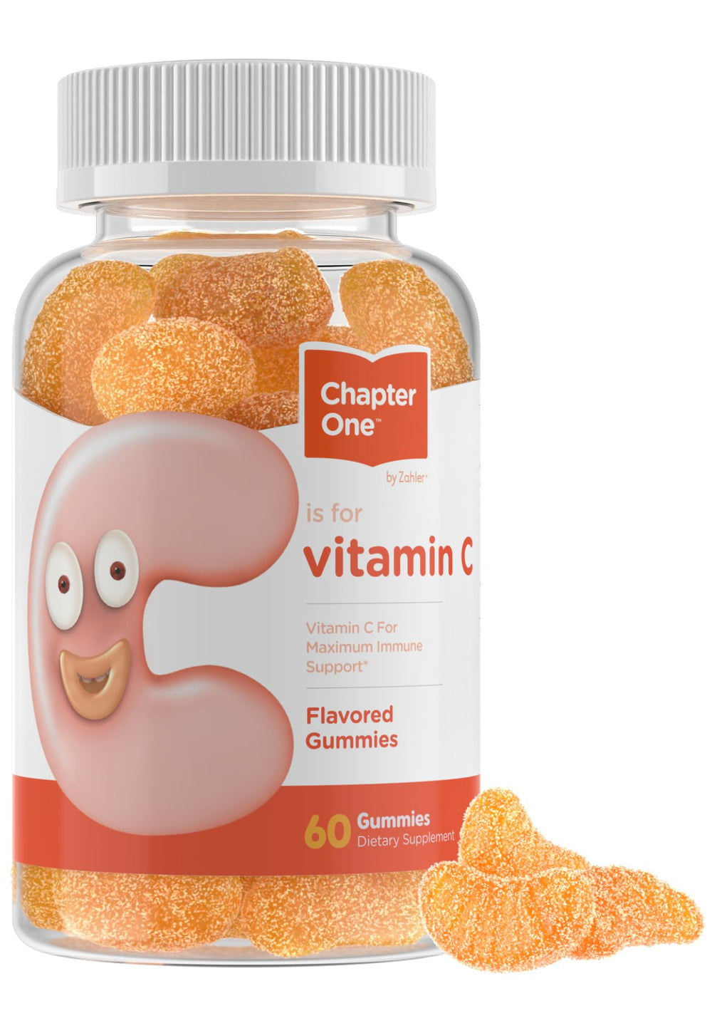 Zahler Chapter One Vitamin C gummies orange flavor for daily immune support