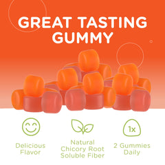 Zahler Fiber Gummies chicory root fiber visualizes natural soluble fiber in a chew