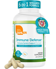 Zahler Immune Defense bottle label highlighting kosher-certified formula