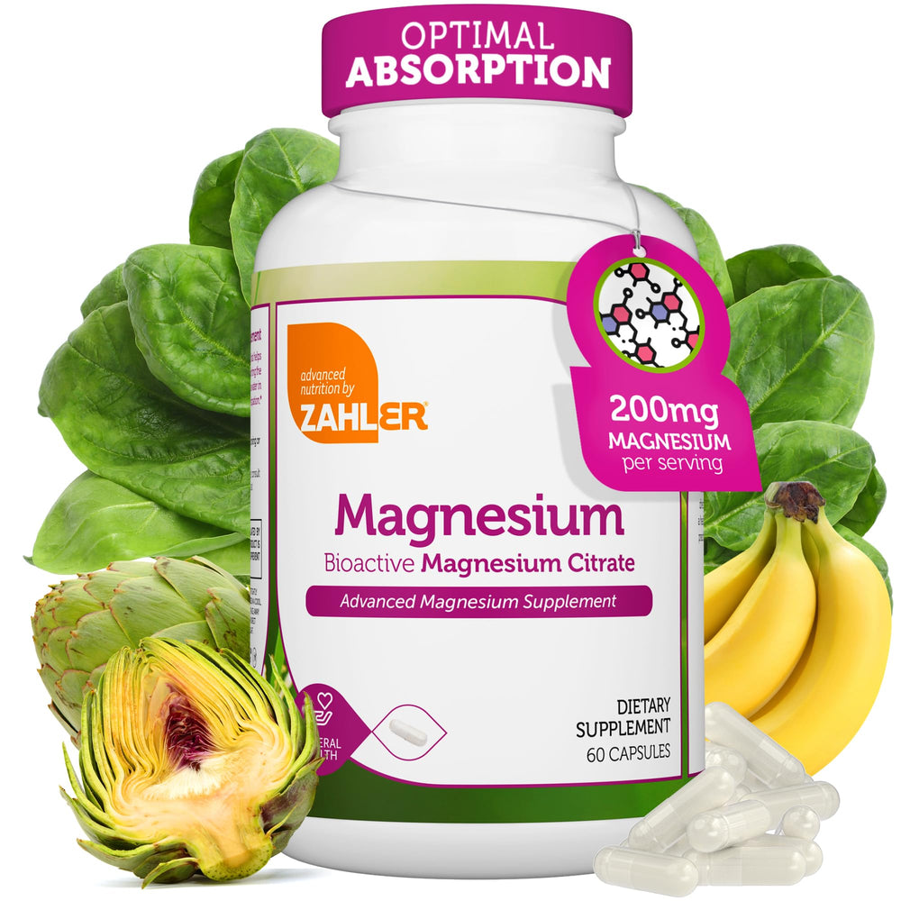 Zahler Magnesium Citrate capsules bottle front view for daily energy support
