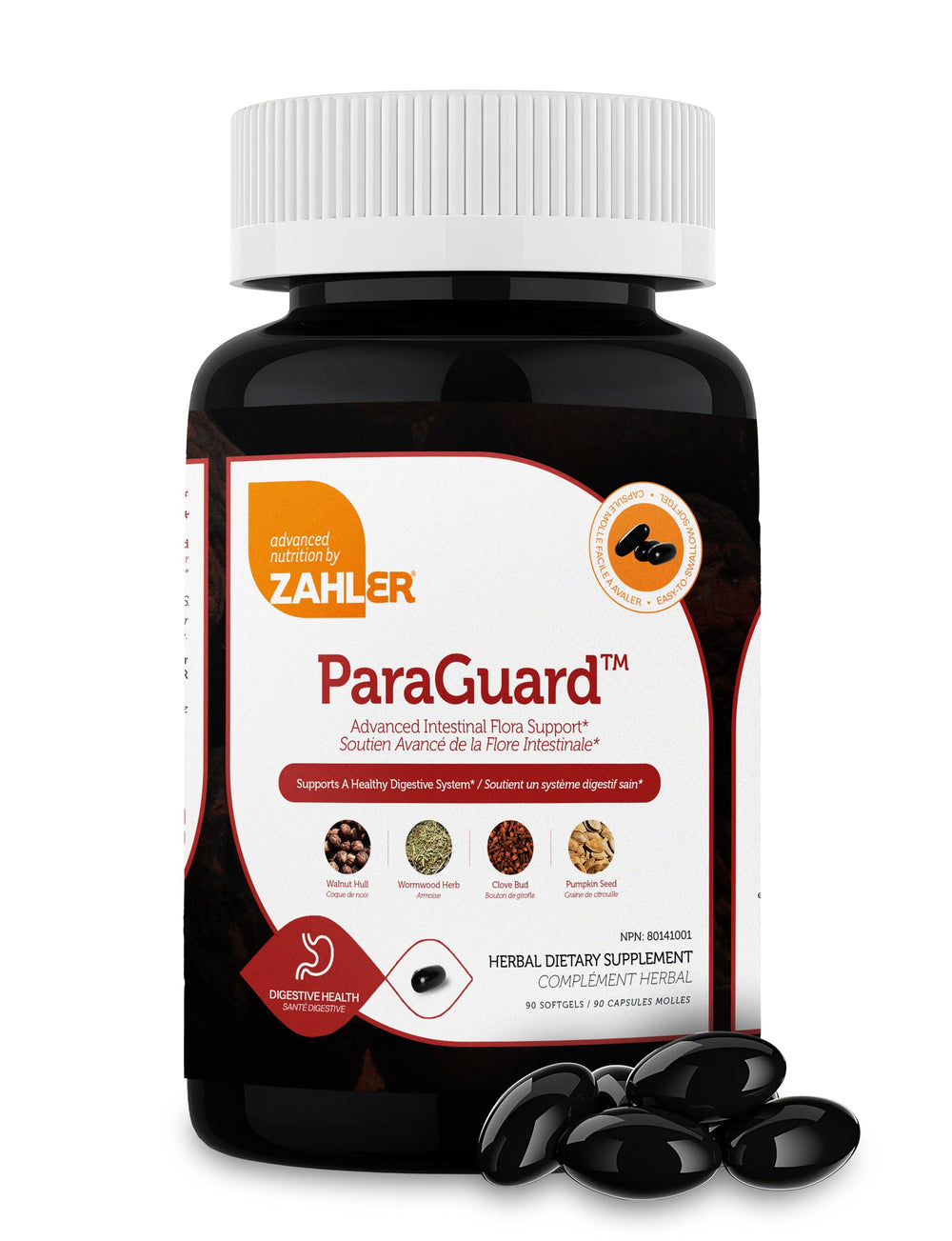 Zahler ParaGuard bottle shows herbal blend for gut health support