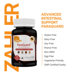 Zahler ParaGuard label highlighting Kosher-certified, natural ingredients