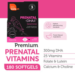 Zahler Prenatal DHA bottle front communicates trusted US-made quality