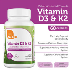 Zahler Vitamin D3 & K2 capsules close-up highlighting high-dose D3.