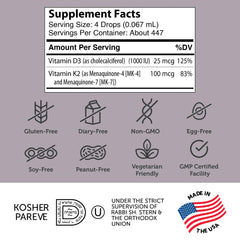 Zahler Vitamin D3 K2 Drops packaging shows kosher certification.