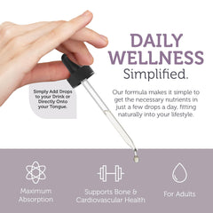 Zahler Vitamin D3 K2 Drops liquid texture ready to mix.