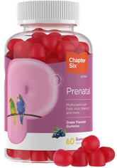 Zahler Womens Prenatal Gummies bottle with grape flavor for convenient daily nutrition