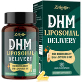 Zaigon liposomal DHM capsules bottle ready for post-drinking recovery and support.