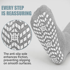ZAKASA socks with non-slip grips on bottom for safer indoor walking.