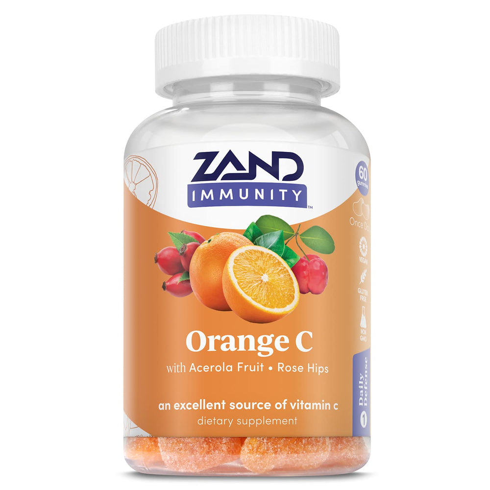 ZAND Immunity Orange bottle pour shows easy daily vitamin C ritual