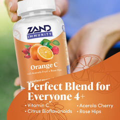 ZAND Immunity ingredients rose hips acerola display highlighting vitamin C benefits