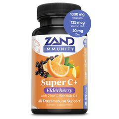 Zand Immunity Super C+ bottle front for daily immune support on the go
