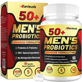Zanleuds Probiotics for Men Over 50 bottle view supports daily gut balance