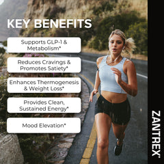 Zantrex Black GLP1 boost graphic highlighting appetite regulation potential.