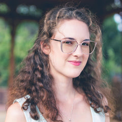 ZanyLen Vintage cat-eye frame closeup sleek design with anti-glare features.