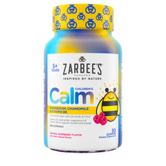 Zarbee’s Naturals Children’s Calm Gummies bottle front for daily calm support.
