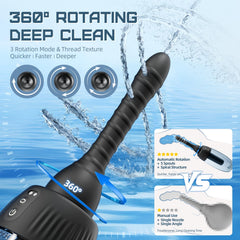 Zatsaog Anal Douche 5 spouts for 360-degree cleaning around the nozzle.