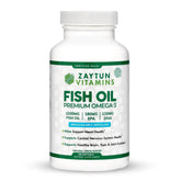 Zaytun Halal Fish Oil bottle with lemon flavor, convenient daily omega-3 option